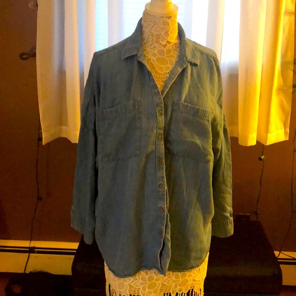 Vintage Inspired Denim Boho Button Down - Picture 1 of 5